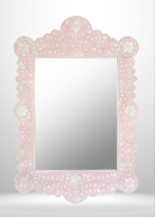 Large Scalloped Mirror - Pretty in Pink